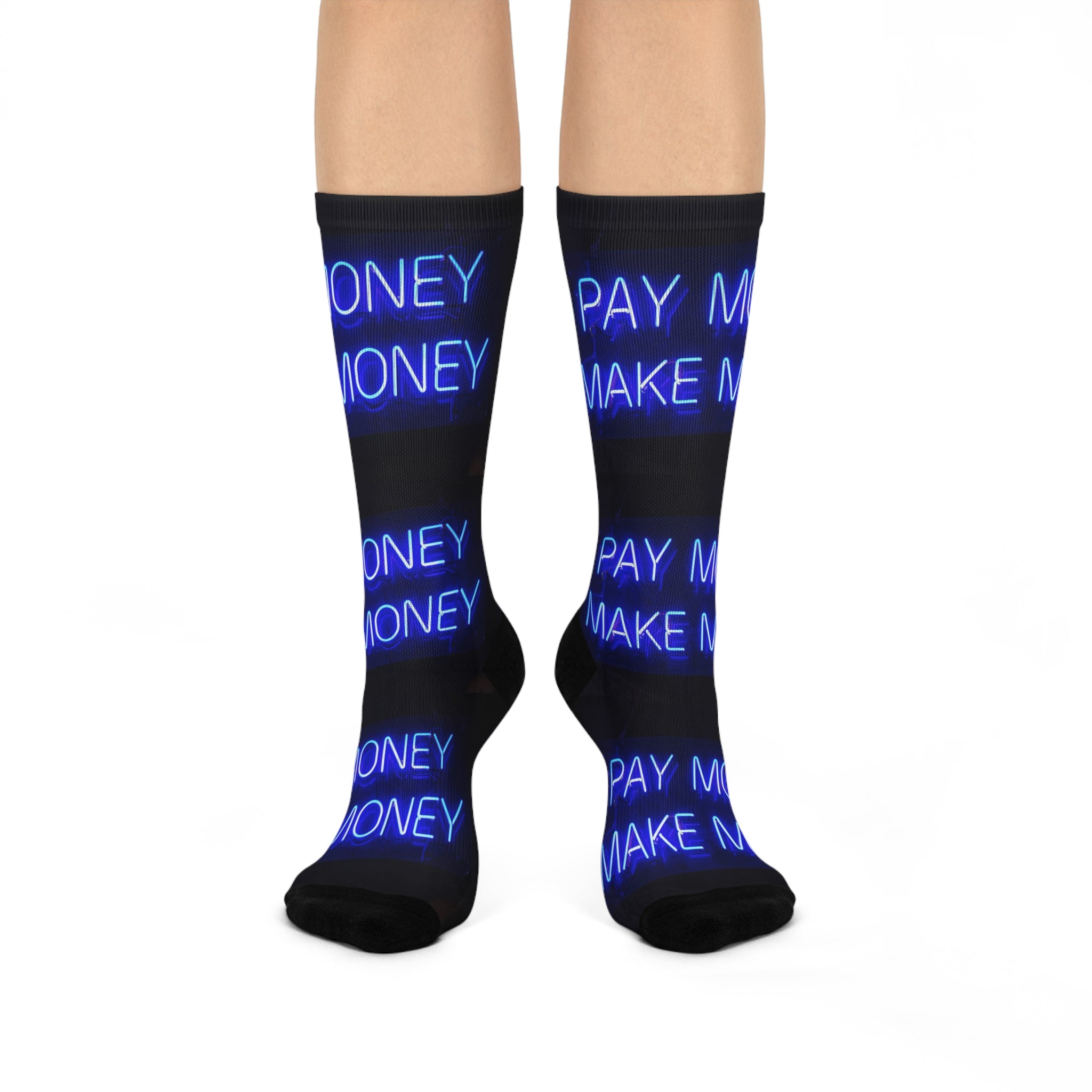 Money Make Money Motivational Cushioned Crew Socks | Perfect for Gift-Giving, Relaxation, Fun Fashion, Daily Wear, Self-Care Moments