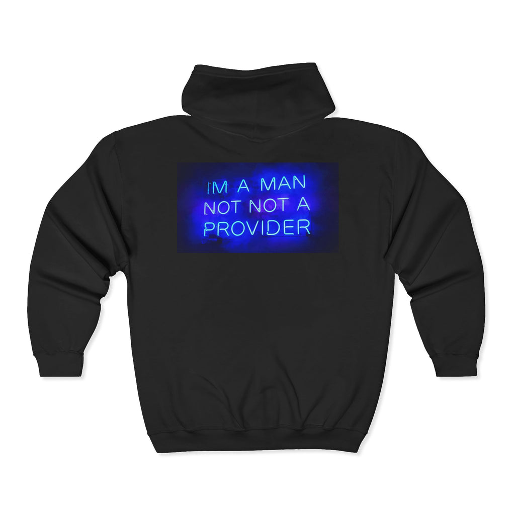 Neon 'TOPNYNE' Zip Hoodie — 'I’m a Man Not Not a Provider' Statement Zip-Up