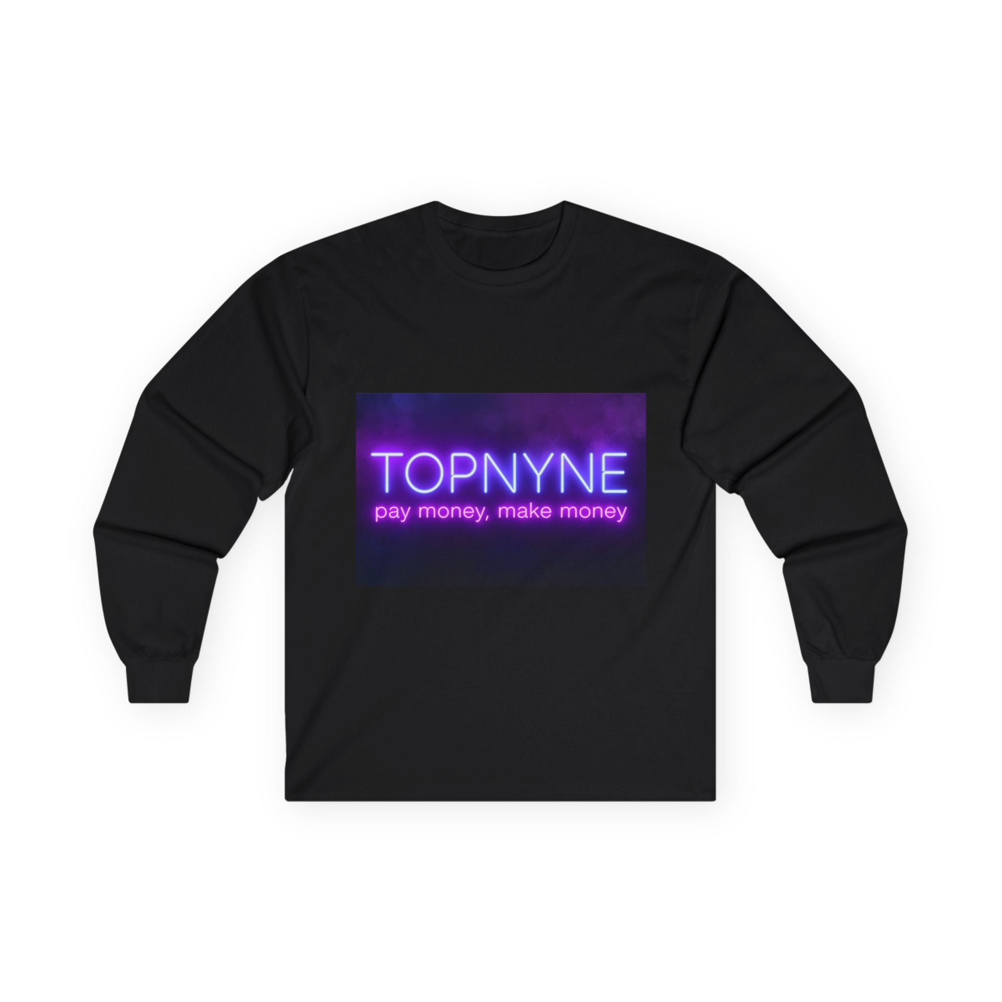 Unisex Long Sleeve Tee with Topnye Neon Design, Trendy Graphic Shirt, Casual Wear, Gift for Music Lovers, Soft Cotton Tee